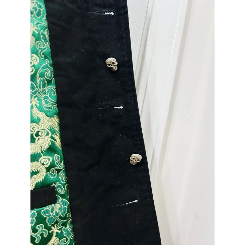 Betabrand Golden Dragon Reversible Smoking Jacket in Green/Black - Picture 10 of 14